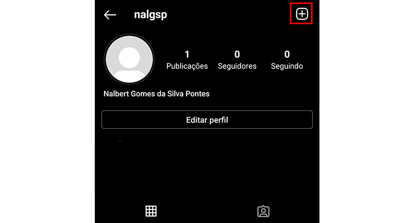 Clique no ícone da imagem para postar seu stories