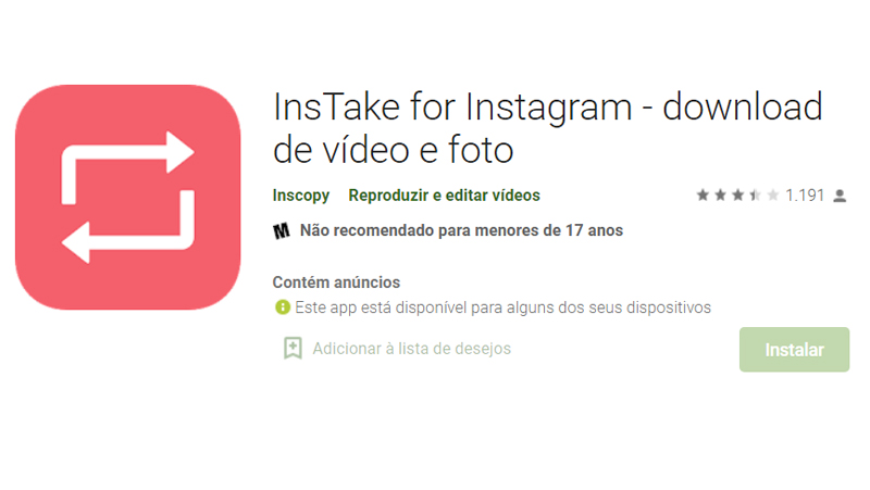 O Instake é uma ótima ferramenta em baixar fotos do Instagram