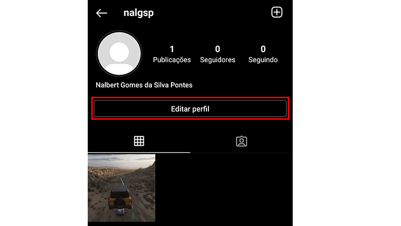 Vá no seu perfil e toque em Editar perfil