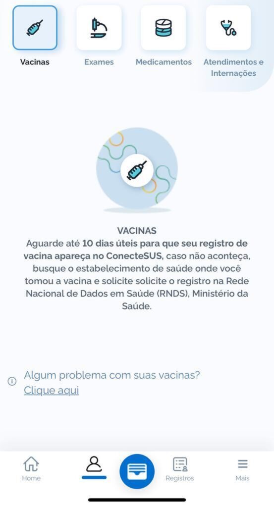 Aplicativo ConecteSUS não mostra passaporte da vacina