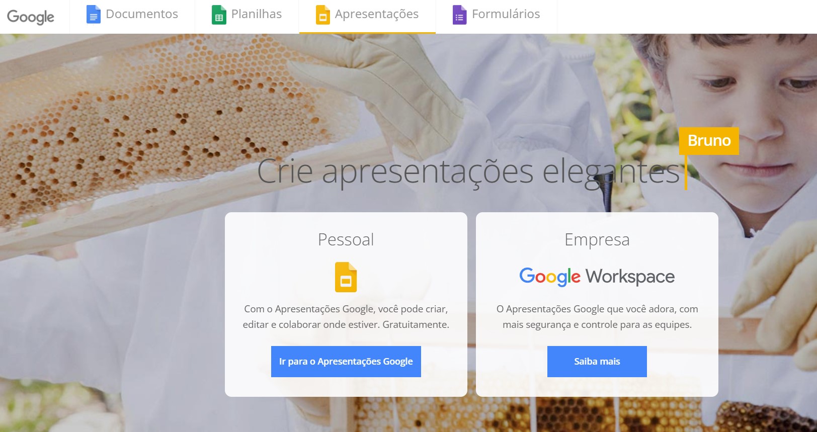 A gigante Google possui sua própria plataforma de slides - PowerPoint online