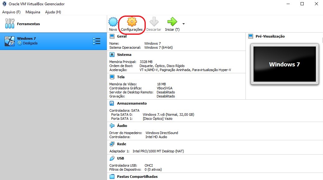 Configurando Máquina Virtual no VirtualBox