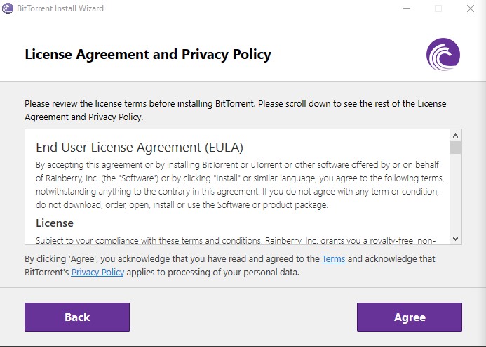 Contrato de licença do BitTorrent