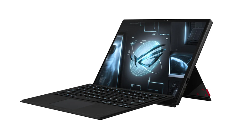 O tablet se integra com um teclado retro luminoso