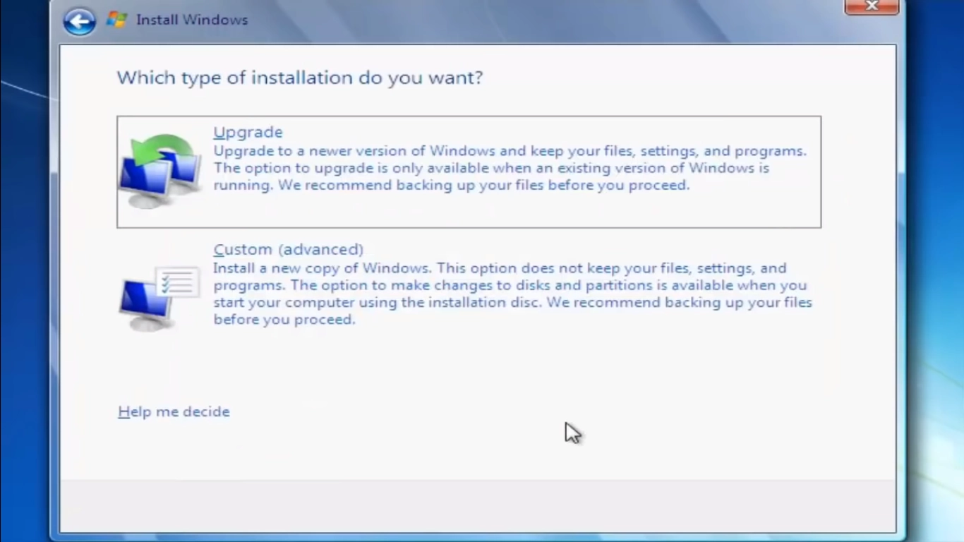 Aceite os termos e selecione a instalação personalizada do Windows - Como formatar o Windows 7