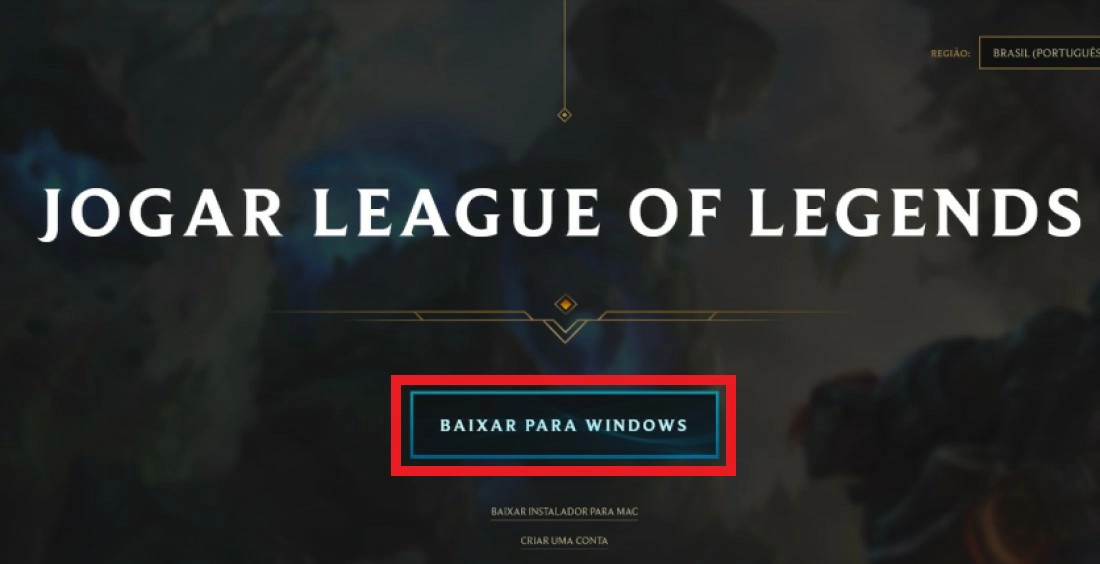 Acesse o site do League of Legends para baixar - Como jogar League of Legends