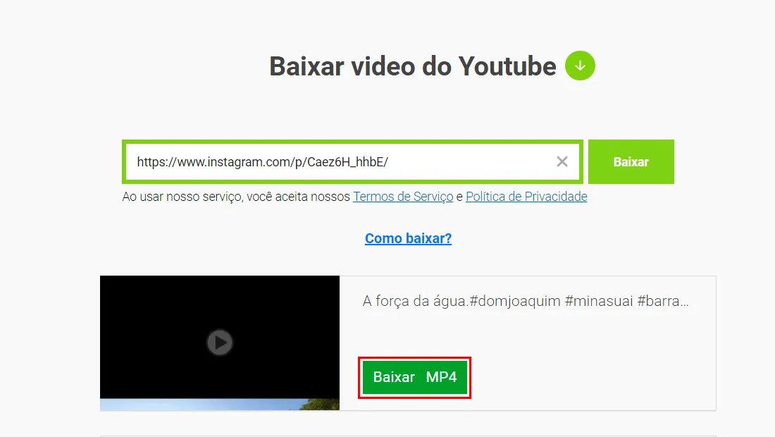 Clique em Baixar e o download vai se iniciar