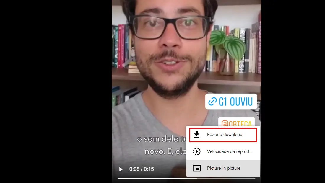 Toque em fazer o download para baixar o vídeo