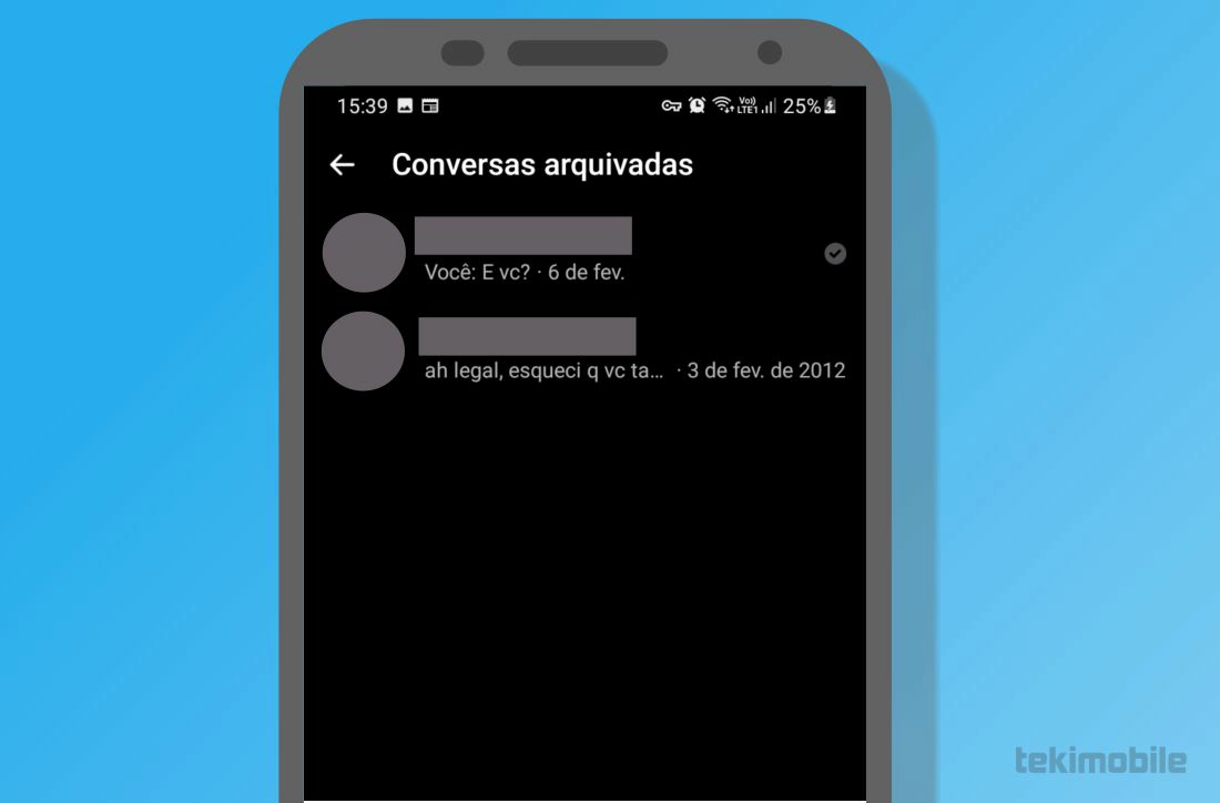 Toque sobre uma conversa arquivada para ler o conteúdo das mensagens registradas - Como ver conversas arquivadas do Messenger