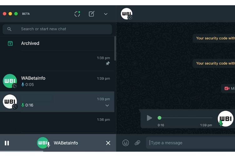 WhatsApp Desktop agora tem reprodutor global de áudio 1