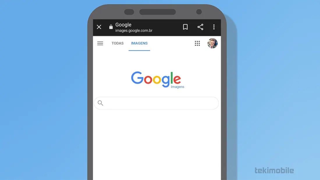 Abra o Google Imagens no seu celular no navegador
