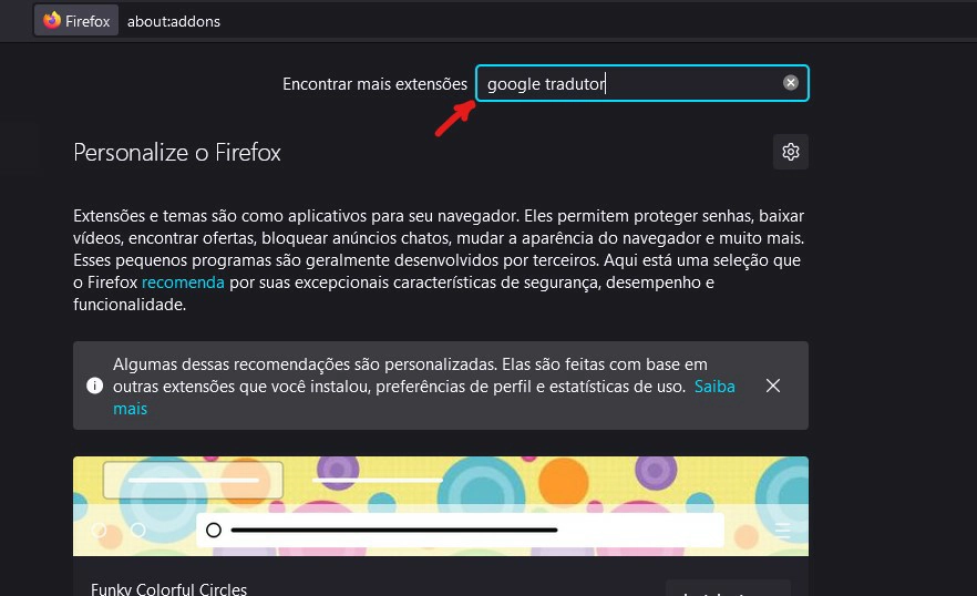 Digite Google Tradutor - Como traduzir página no Firefox
