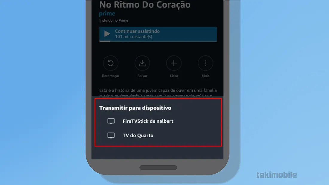 Escolha o dispositivo para transmitir