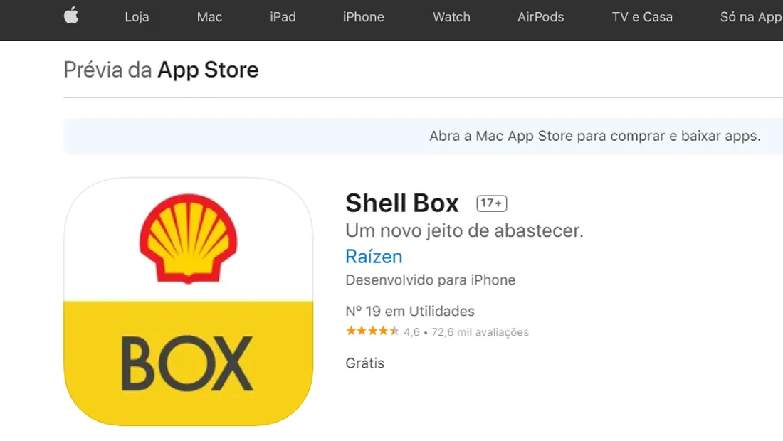 O Shell Box permite saber o preço e pagar pela gasolina