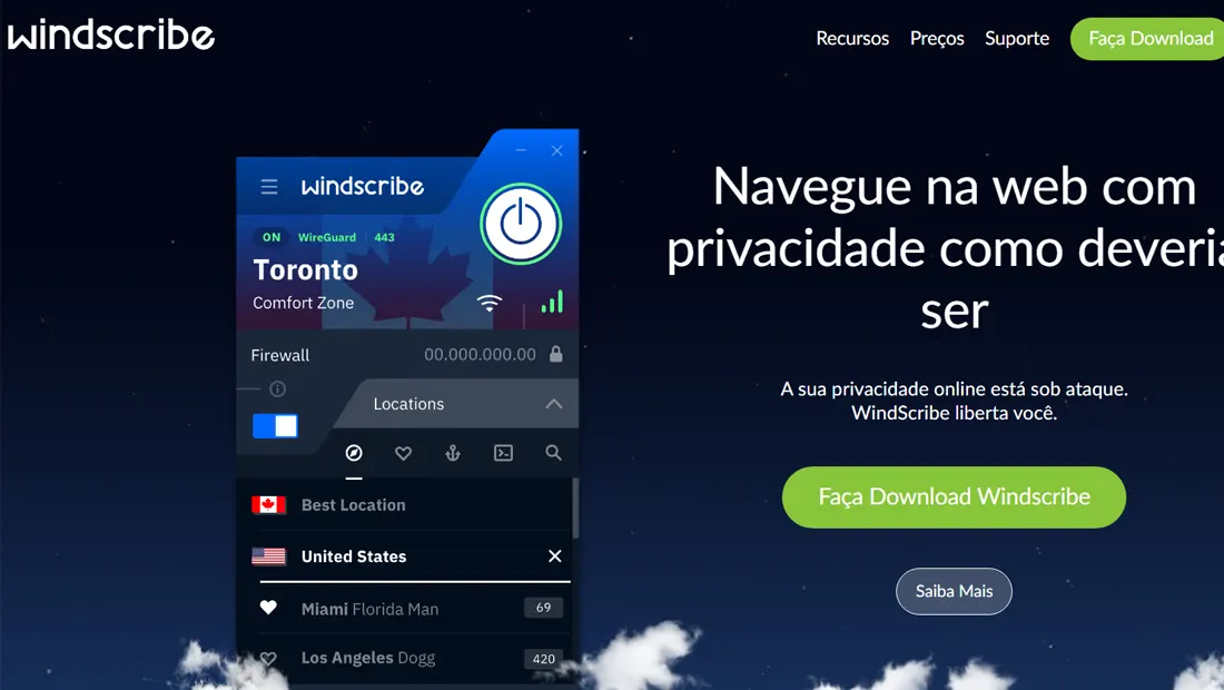 O Windscribe é uma ótima VPN gratuita