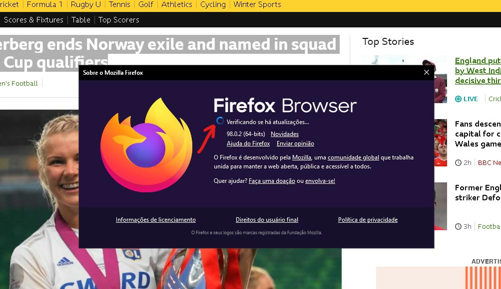 O navegador fará uma verificação de novas atualizações disponíveis e o instalará automaticamente - Como atualizar o Firefox