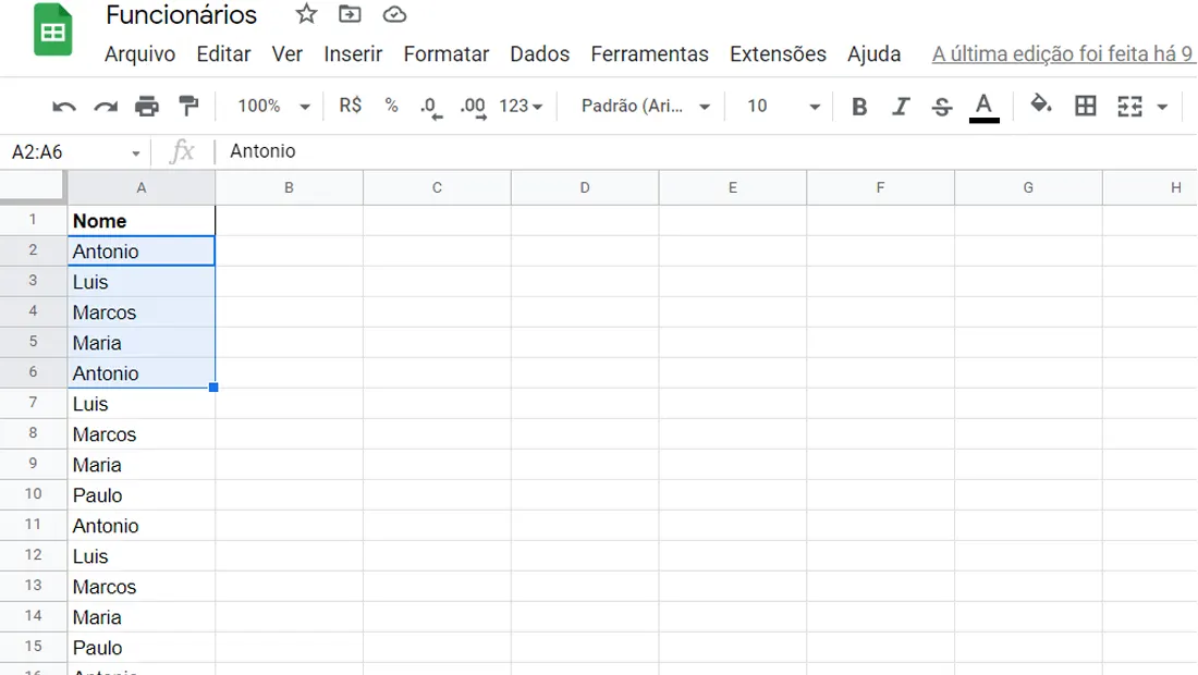 Se seu gráfico for sobre algo específico selecione as células