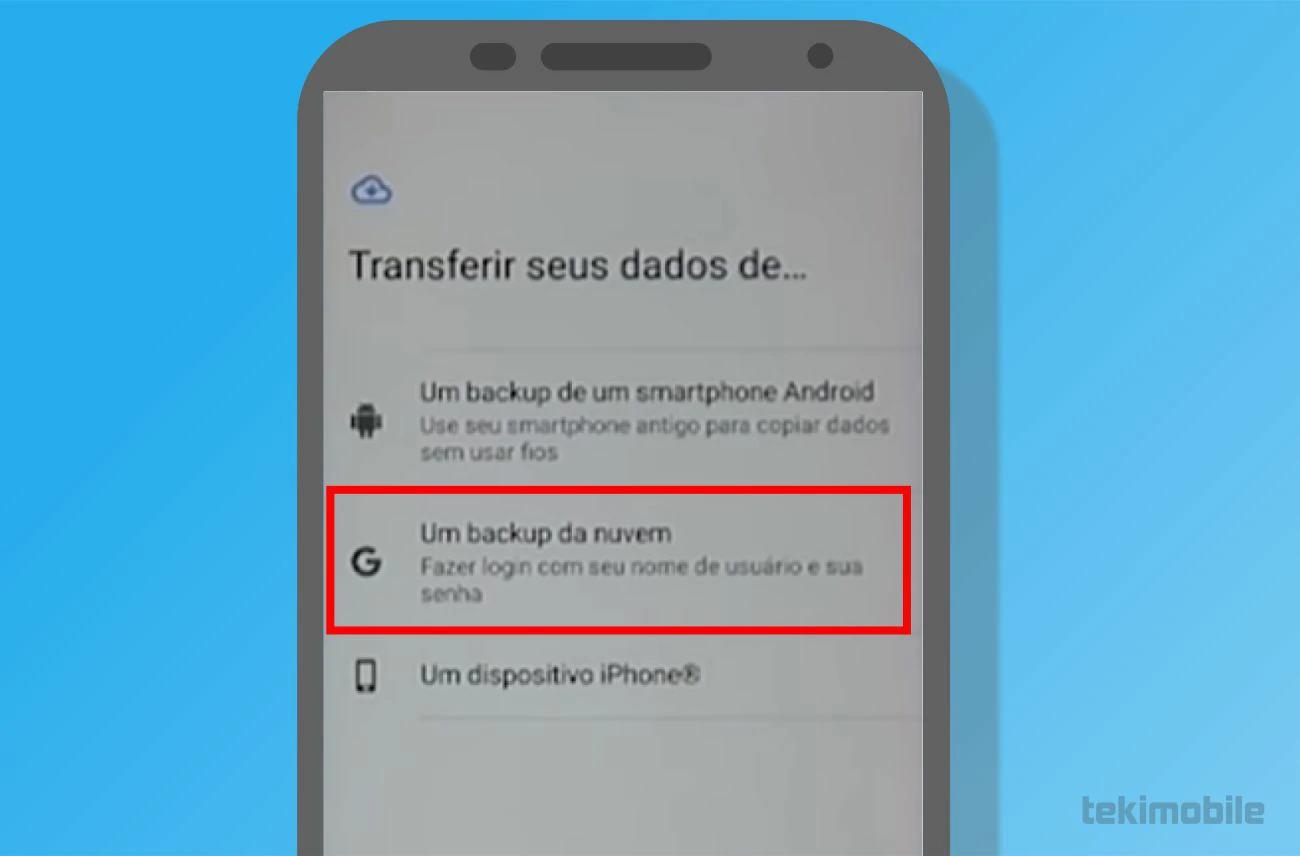 Selecione Um backup da nuvem para restaurar seu backup do Google Drive - Como restaurar backup do Google Drive