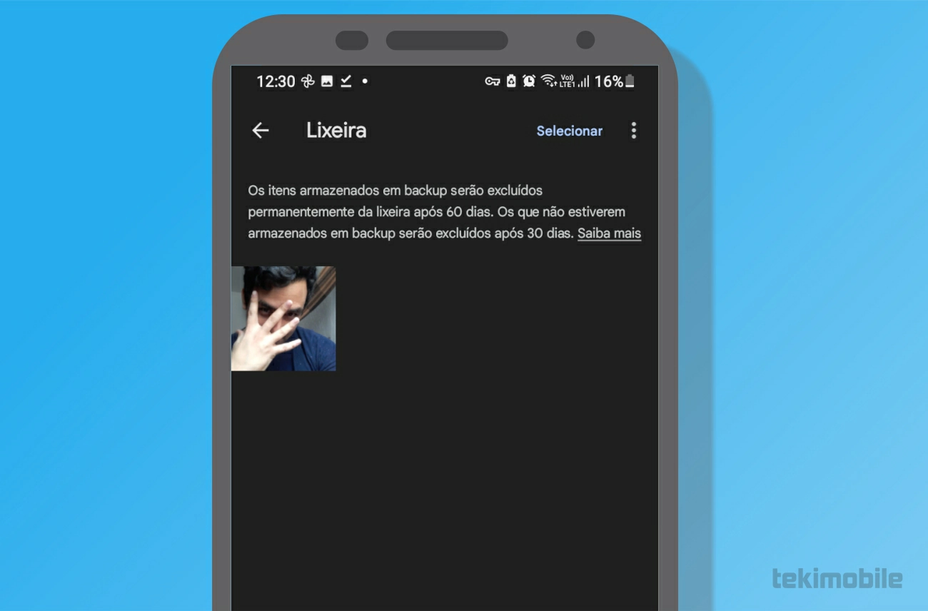 Selecione a foto - Como recuperar fotos do Google Fotos