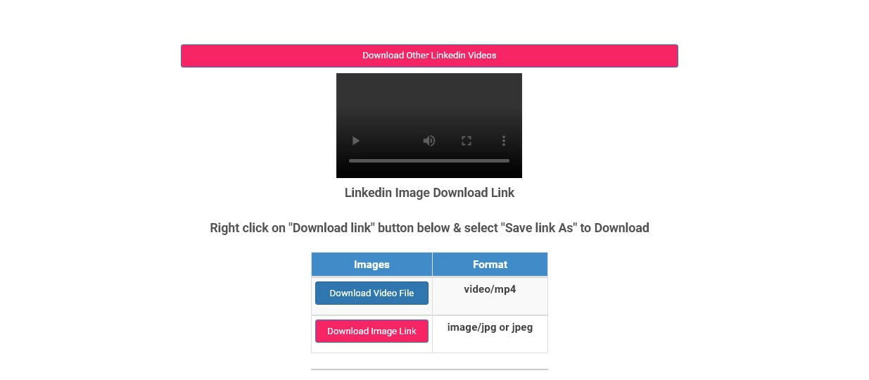Selecione o primeiro Link para baixar em vídeo - Como baixar video do LinkedIn