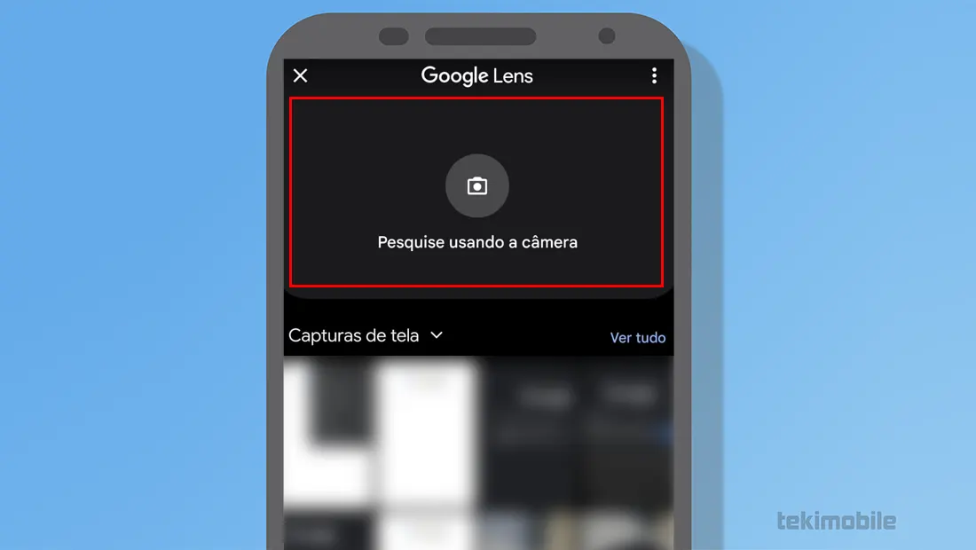 Toque no ícone de câmera para aprender como pesquisar foto no Google