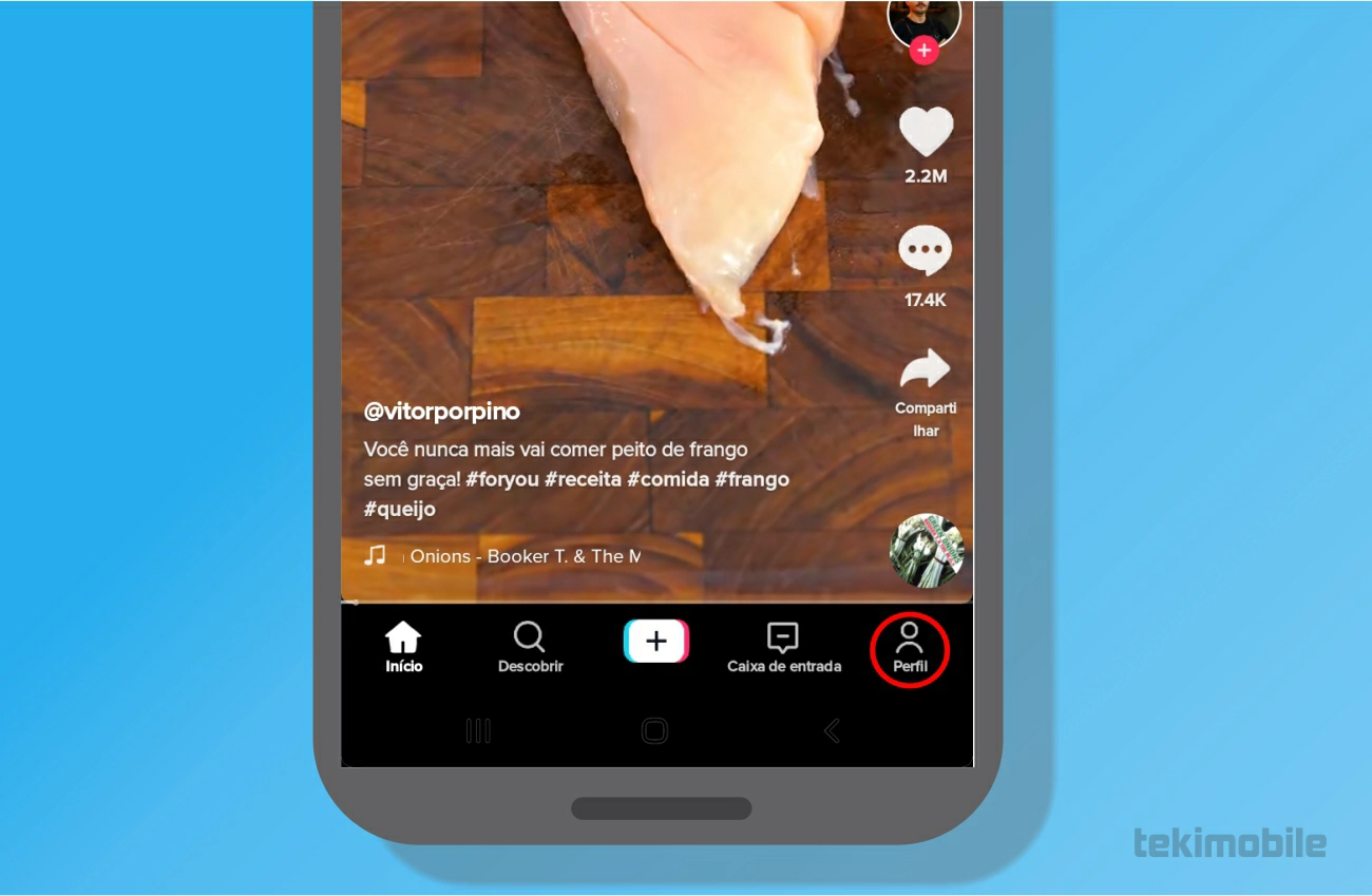 Toque sobre seu perfil - Como ativar o TikTok Pro