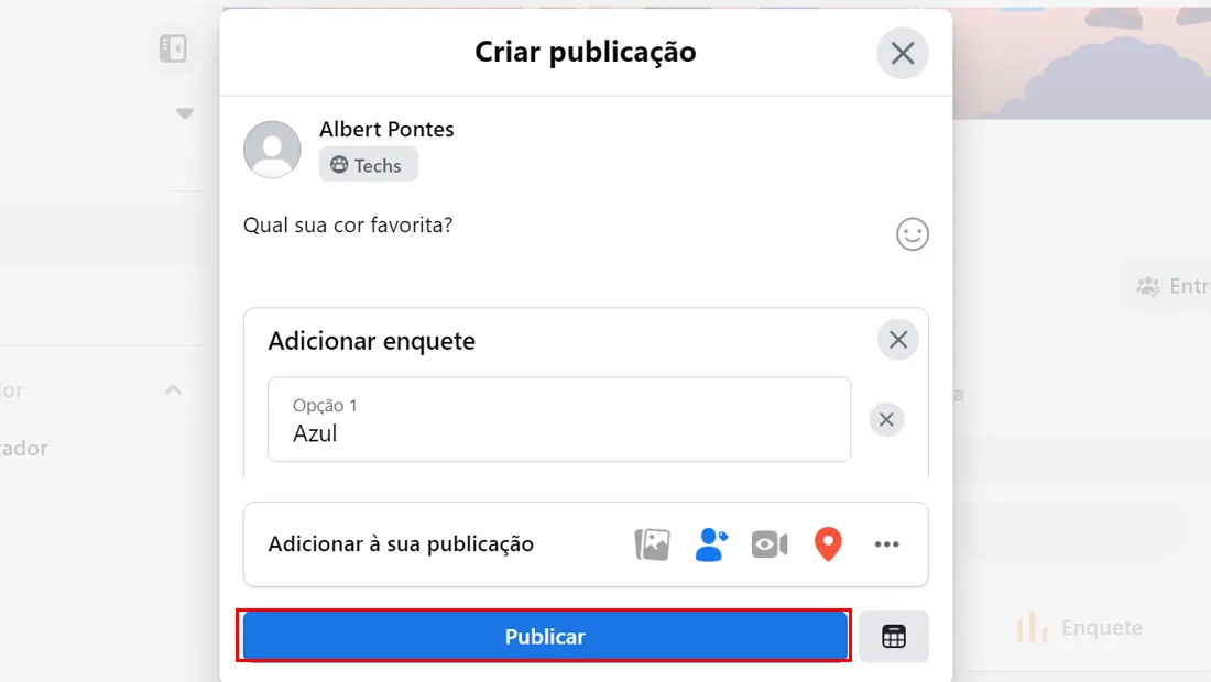 Aprenda como criar uma enquete no Facebook publicar