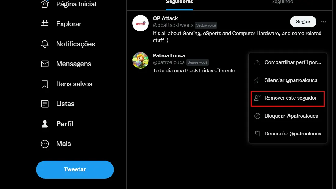 Aprenda como remover seguidores do Twitter facilmente