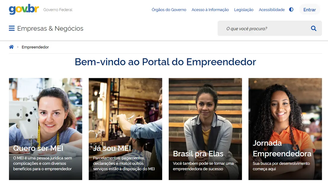 Com o cadastro finalizado, visite o portal do empreendedor