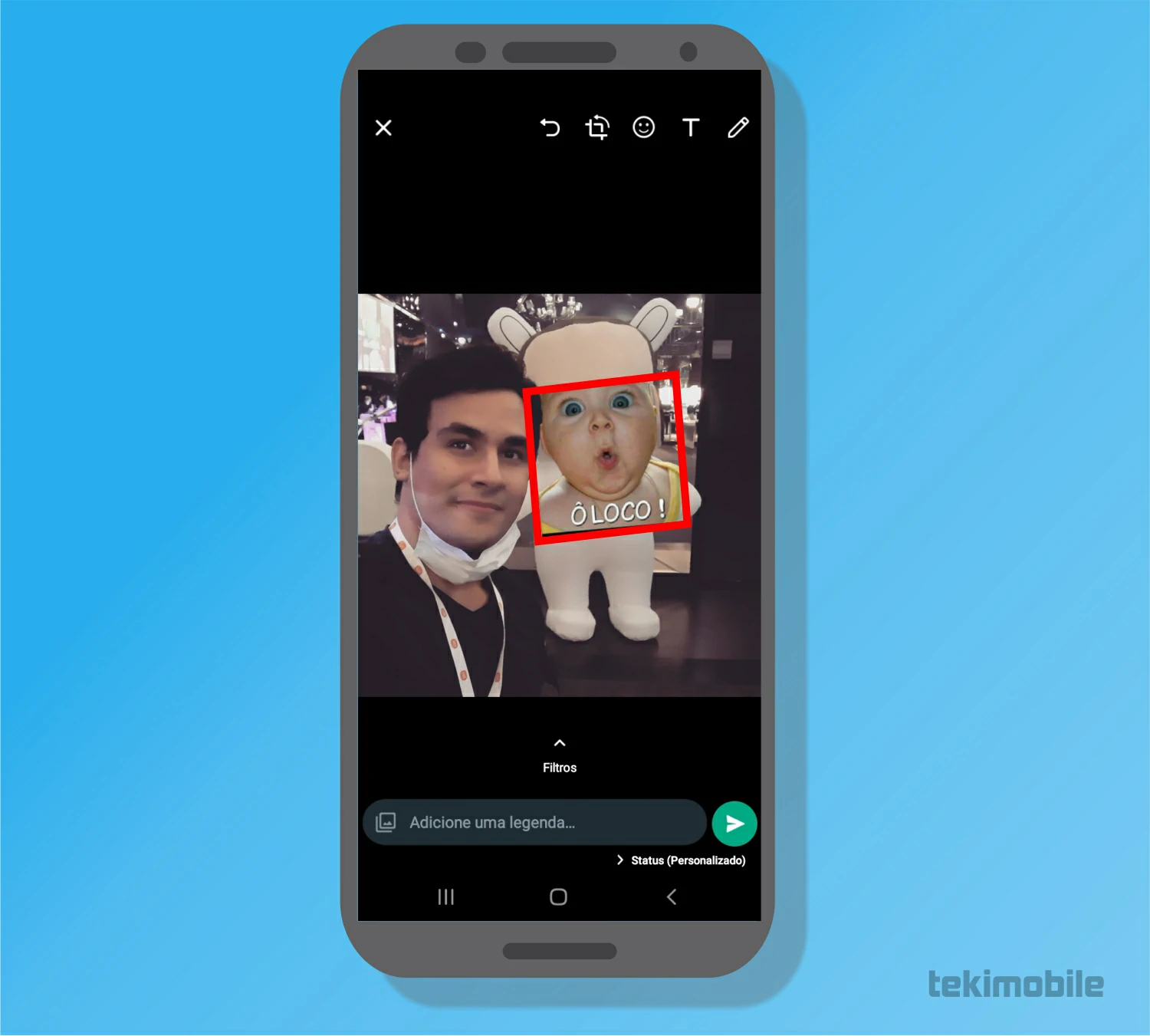 Edite a figurinha - Como por figurinhas nas fotos do WhatsApp