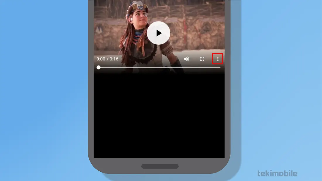 Os três pontos estão localizados no canto inferior direito da página do vídeo