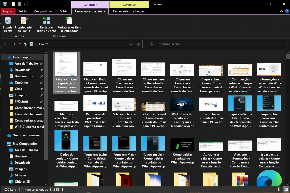 Procure o arquivo - Como restaurar arquivos deletados do Windows [Lixeira]