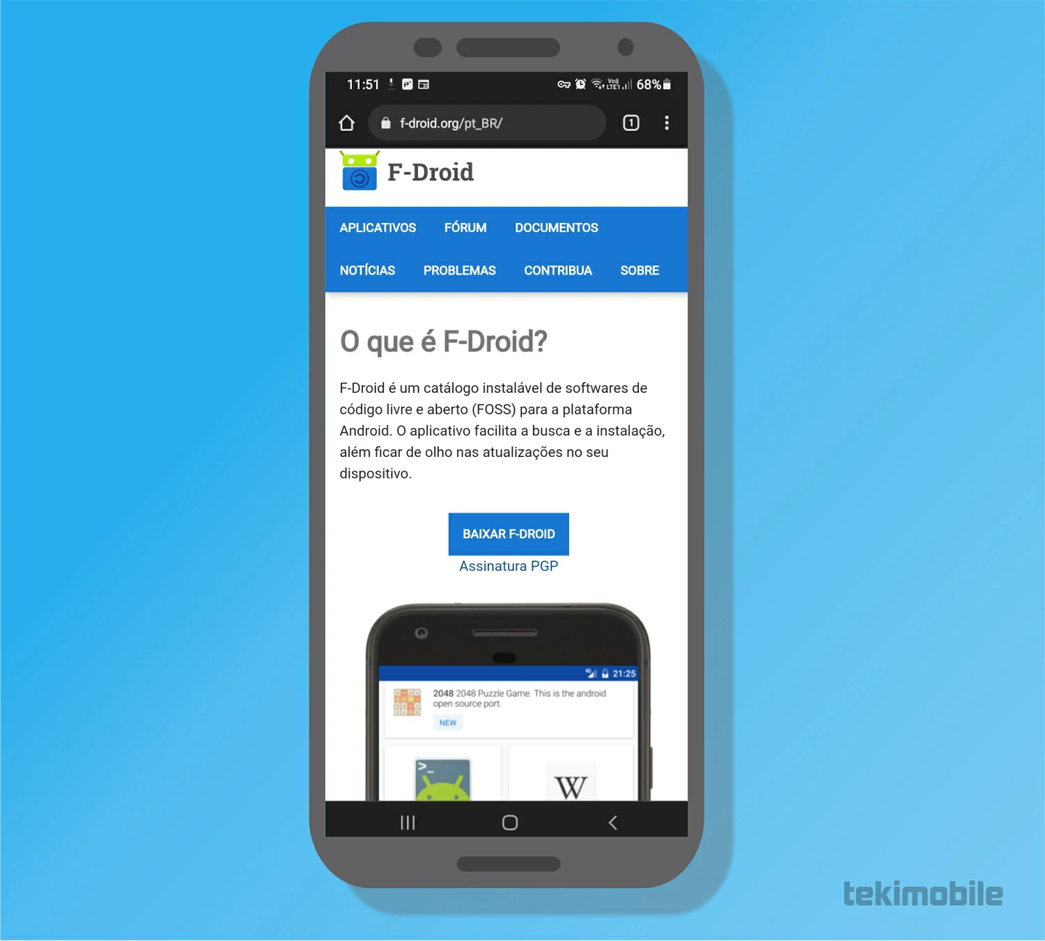 Toque sobre Baixar - O que é a F-Droid