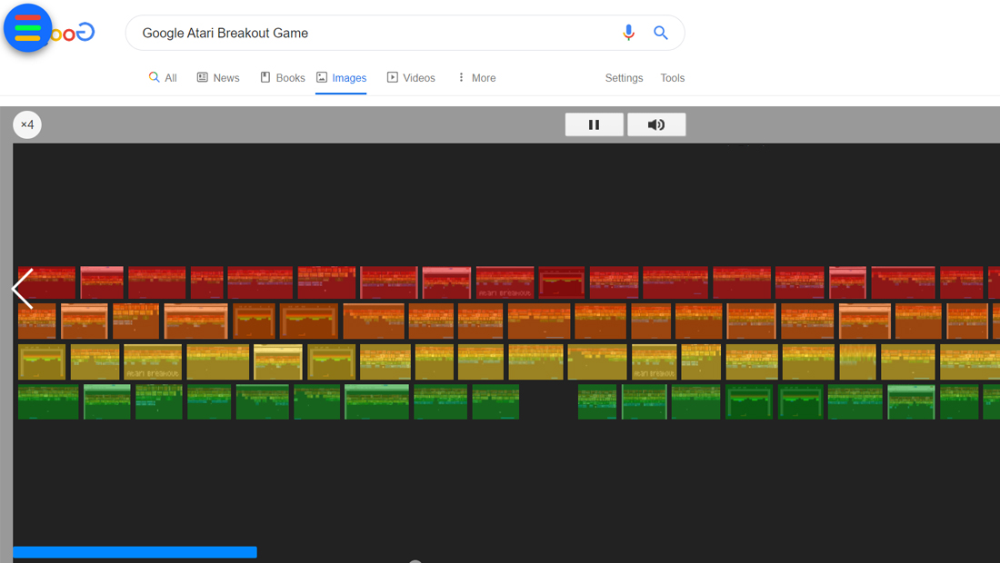 Aprenda como jogar atari breakout no Google