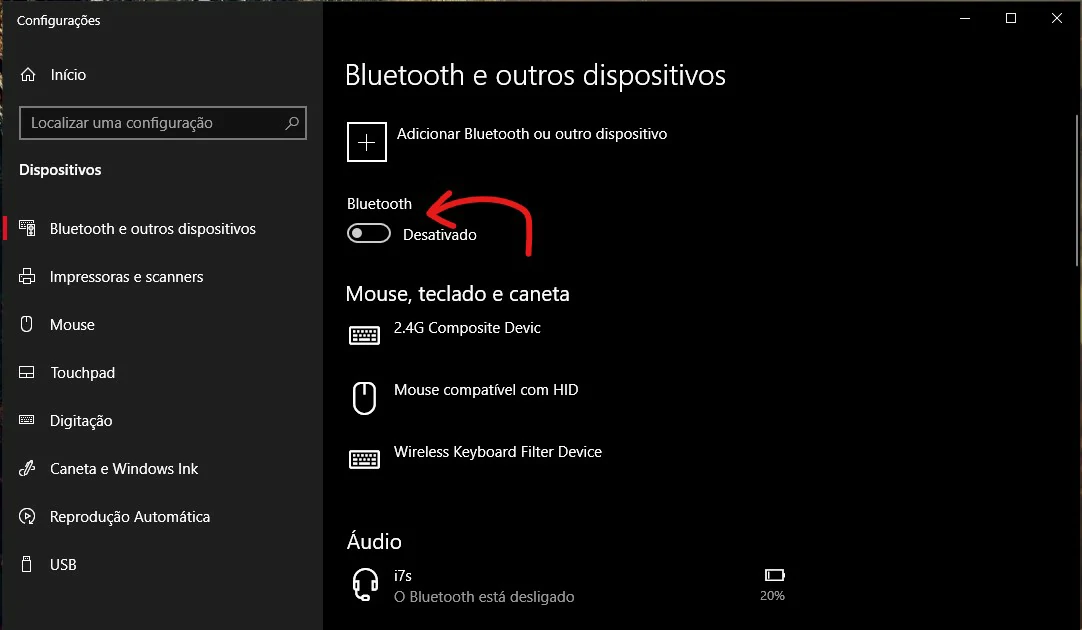 Ative o bluetooth- Como conectar controle Xbox One no PC