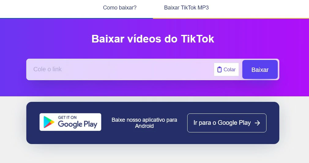 Cole o link no espaço designado - SSSTiktok como baixar vídeos do TikTok com ele