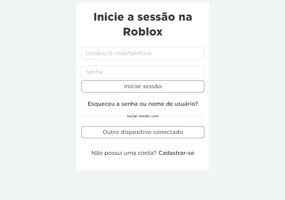 Faça o login - Como comprar Robux no Roblox.