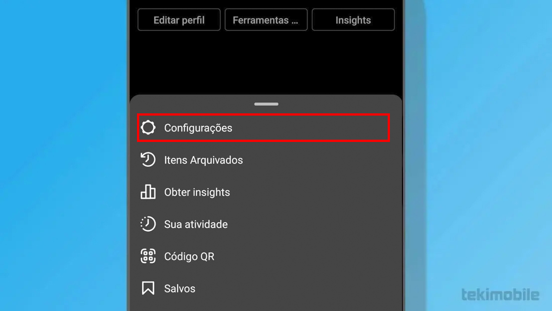 Ir nas configurações do aplicativo é simples