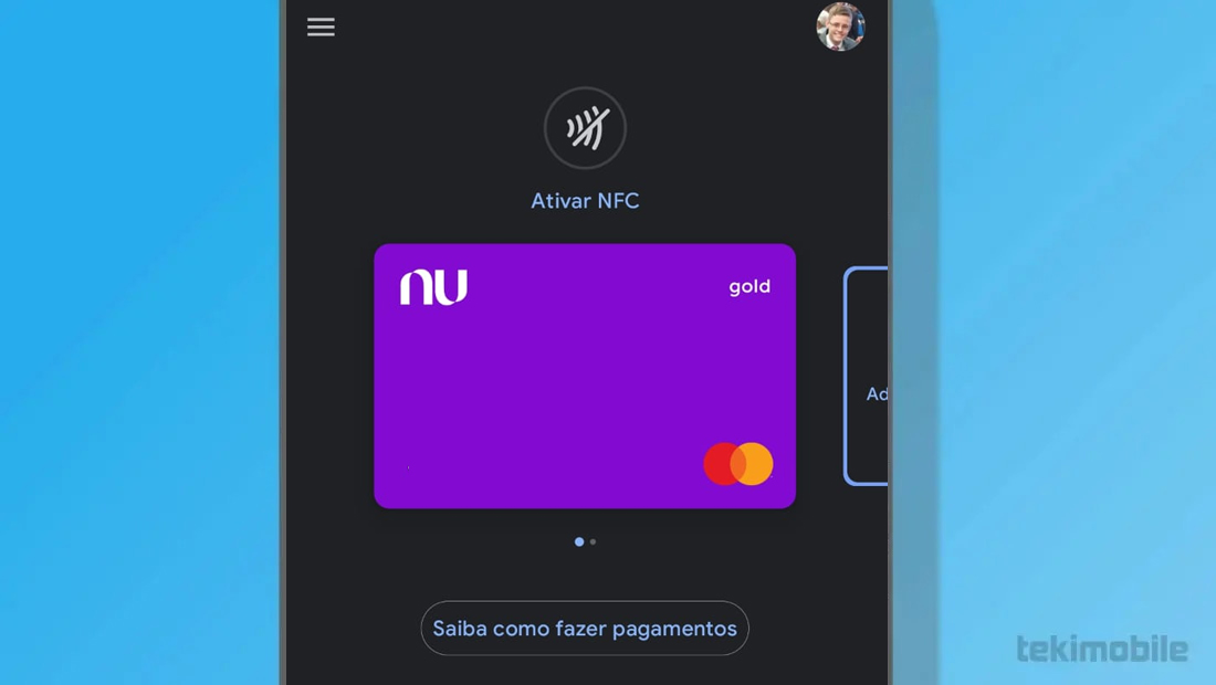 O aplicativo avisa ao usuário para ativar o NFC