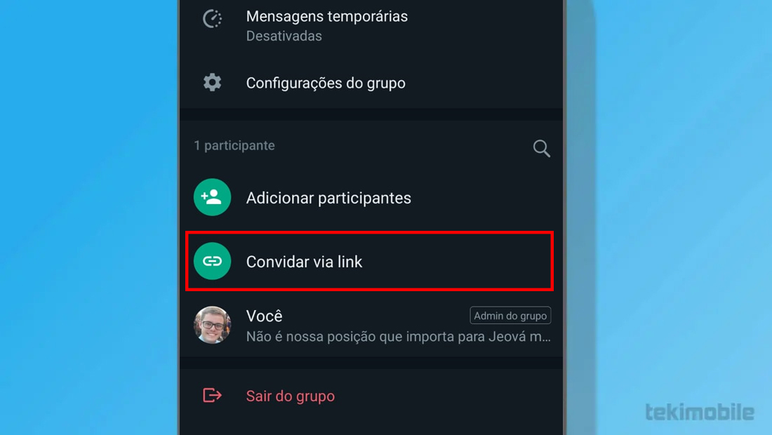 O convite por link pode ser mais fácil