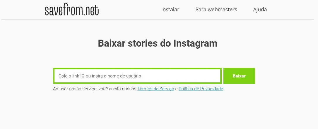 SAvefrom - 5 ferramentas para download de stories