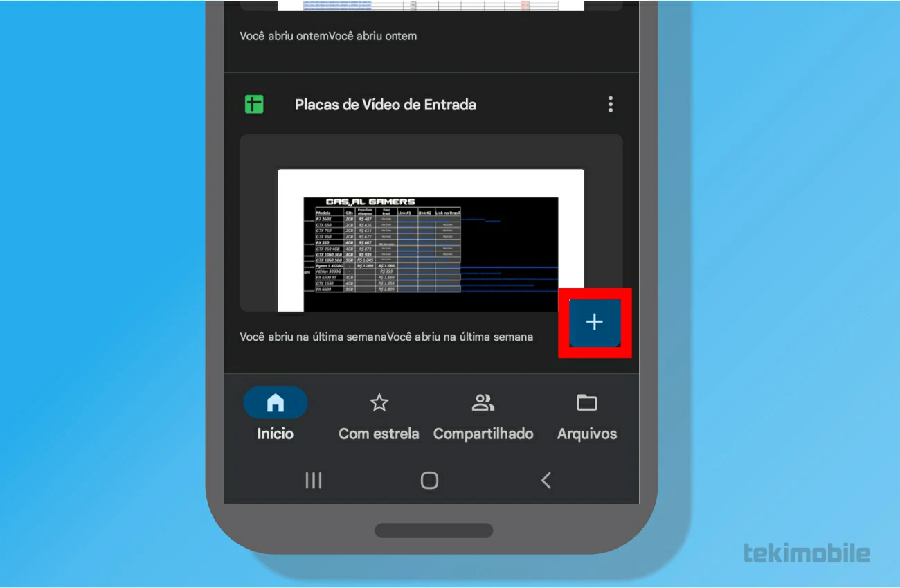 toque no + - Como transferir arquivos entre Windows, Android e iPhone