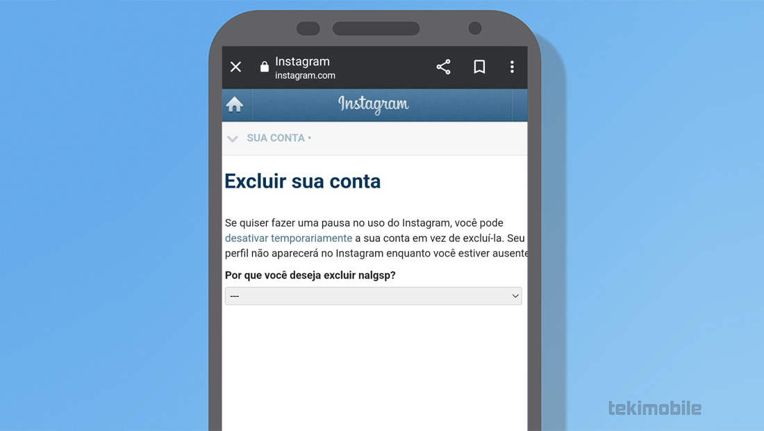 O processo no celular é simples e rápido