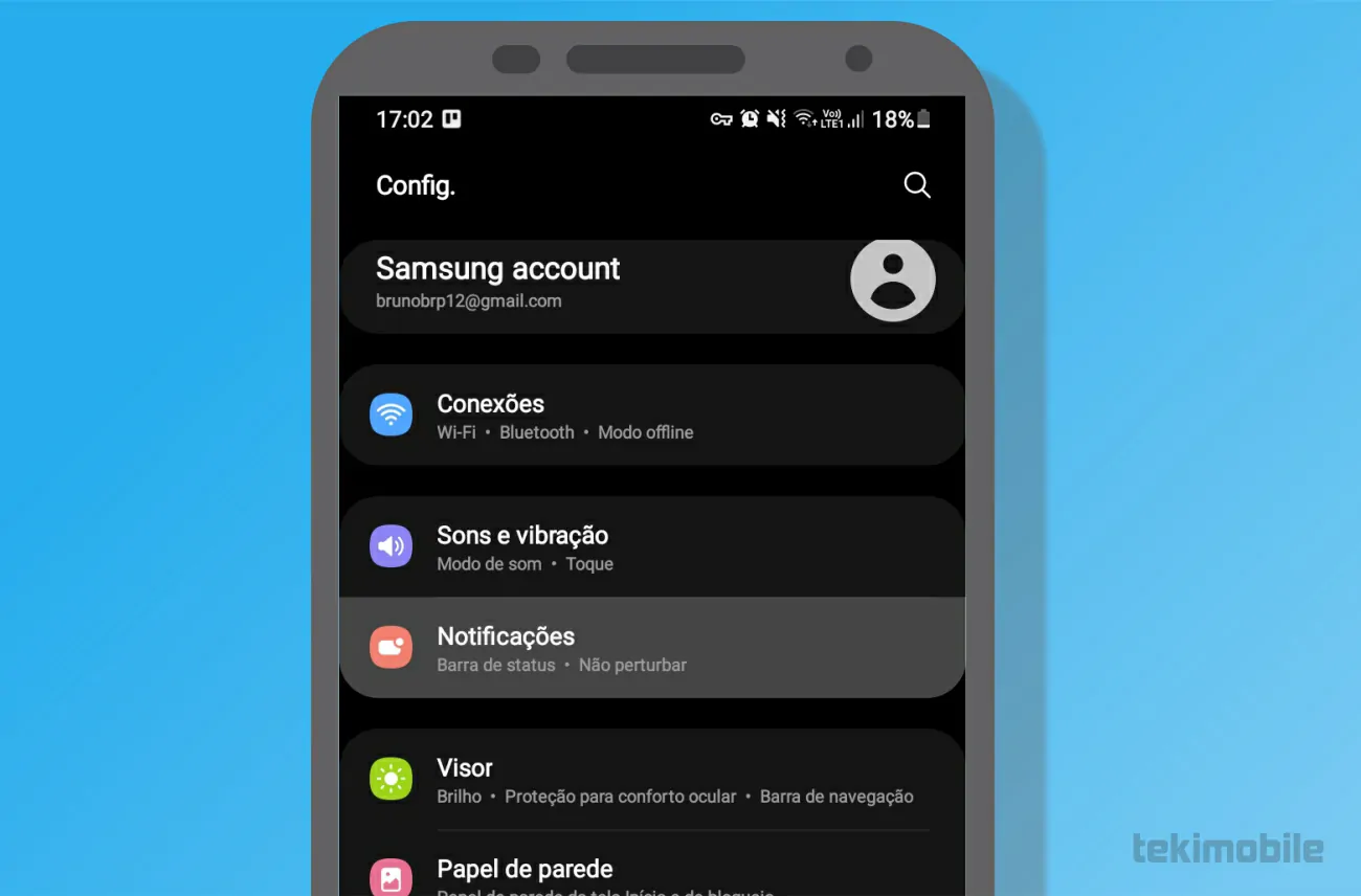 Toque em notificações - Como tirar notificação de Correio de voz