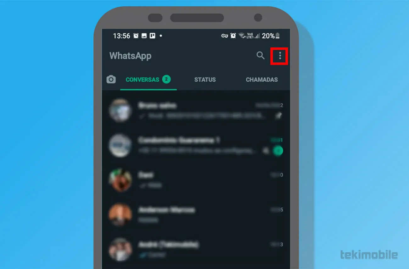 Toque no ícone - Como usar os recados para WhatsApp