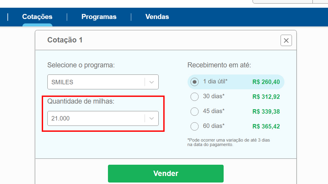 Algumas milhas em certos programas são limitados