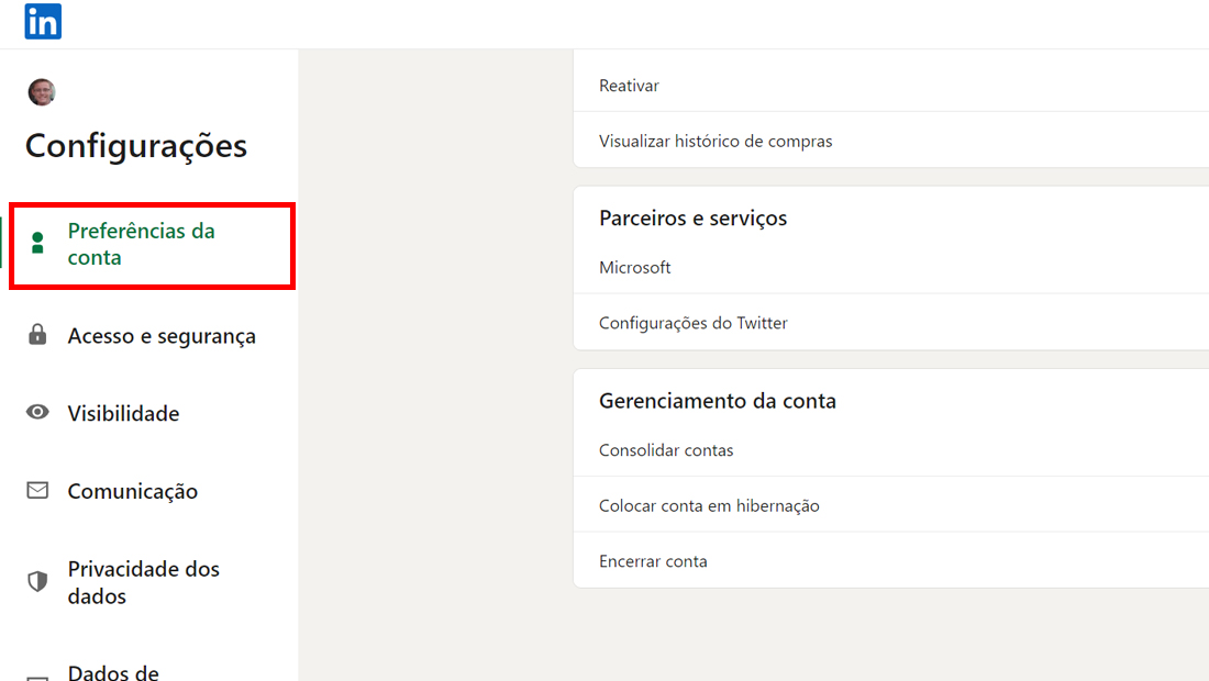 Aprenda como desativar o Linkedin