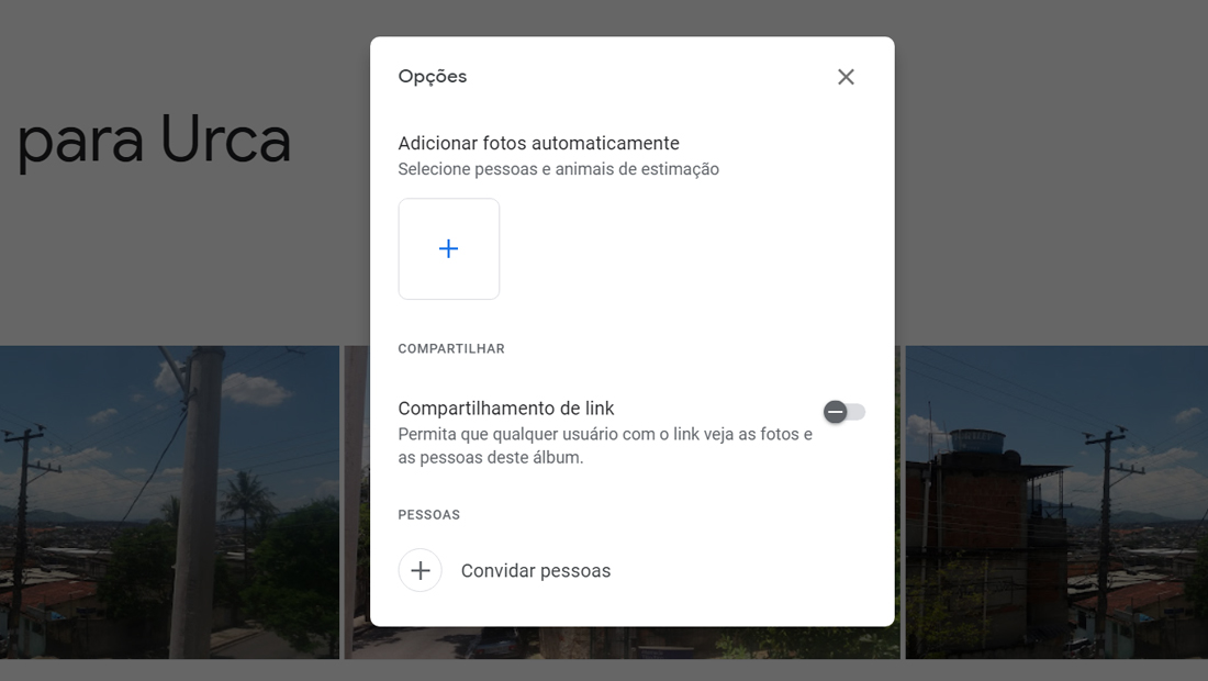 Depois de adicionar o próprio Google Fotos fará a adição