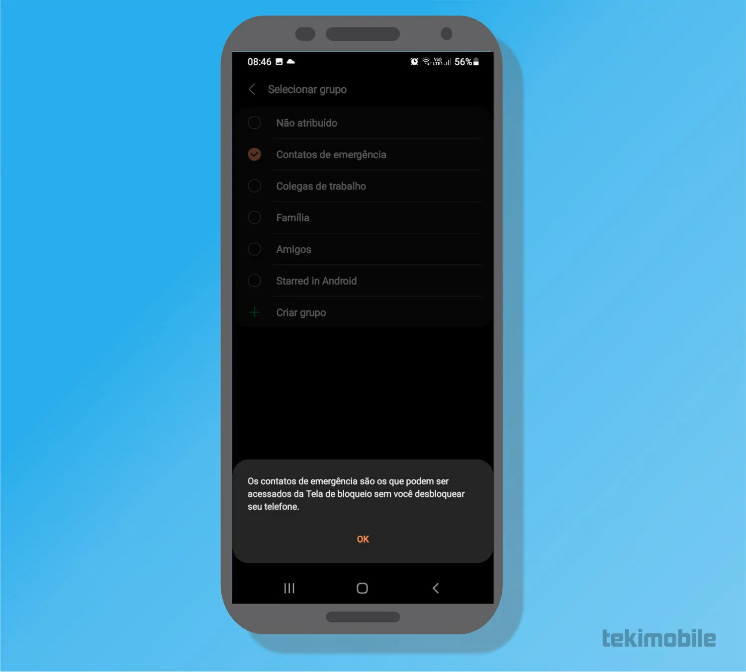 Selecione contatos de emergencia e confirme - Como adicionar contatos de emergência no Android