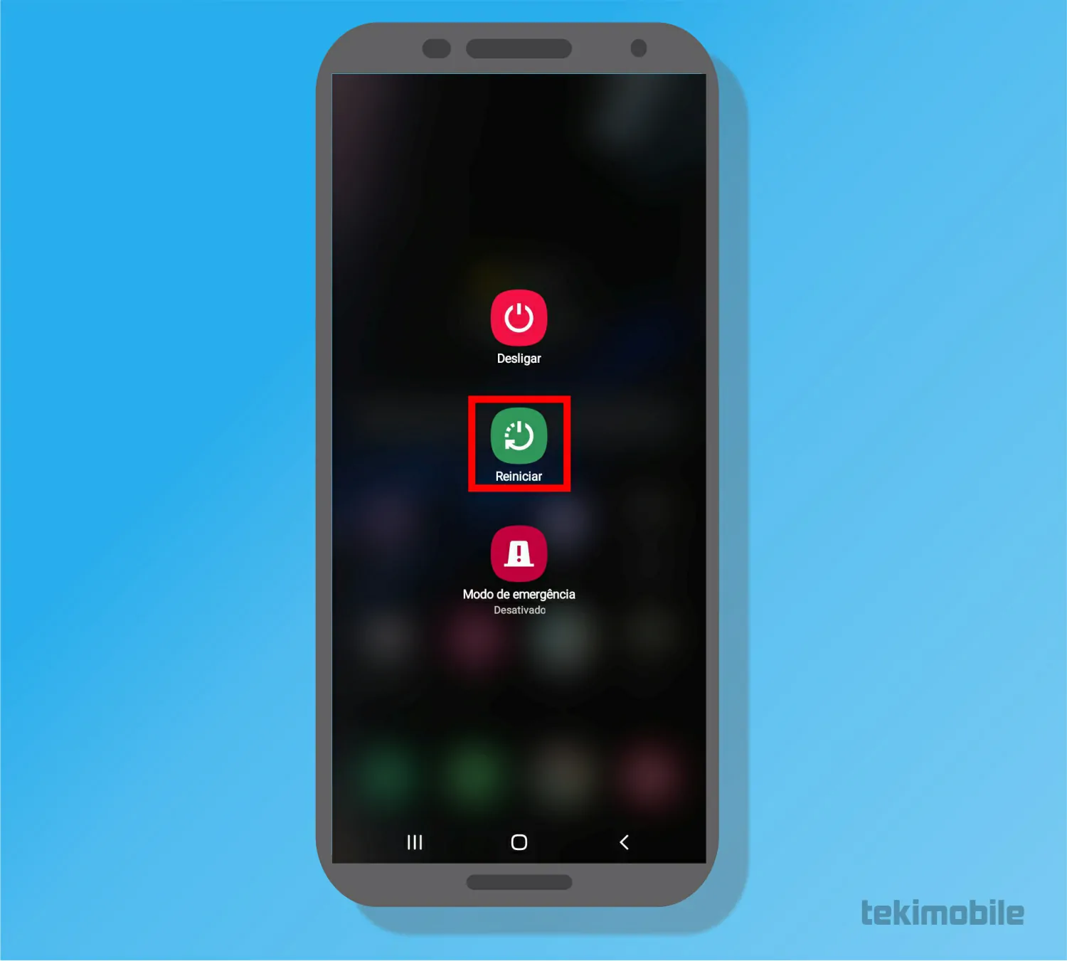 Toque em reiniciar - Como desativar o modo de segurança do celular [Android e iPhone]